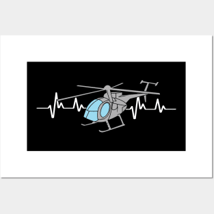 MD 500 Helicopter Pilot Heartbeat Hughes fly Posters and Art